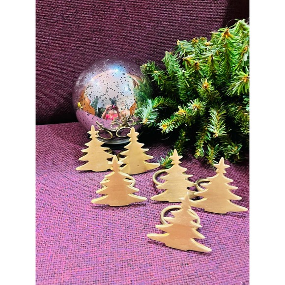Christmas Tree Brass metal Napkin holder /Ring - Picture 2 of 7